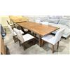 Image 2 : DARK WOODEN 92"W X 40"D X 30"H DINING TABLE WITH FIVE MATCHING UPHOLSTERED CHAIRS *REQUIRE TOOLS