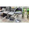 Image 2 : TWO GREY ADJUSTABLE HEIGHT BAR STOOLS & ONE ADJUSTABLE HEIGHT BLACK BAR STOOL