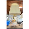 Image 2 : PAIR OF FLORAL TABLE LAMPS WITH SHADES ( APPROX 34"H & 20"H )