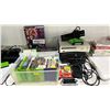 Image 1 : THREE XBOX 360'S, XBOX CONTROLLER, XBOX KINECT & 2 BINS OF XBOX GAMES *WITH ONE POWER CORD*