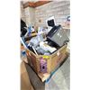 Image 1 : PALLET FILLED WITH - GLASS STACKING JAR DRINK DISPENSERS, CAT TREE, WINE GLASSES, COOKWARE, PICTURE