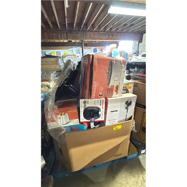 PALLET FILLED WITH - CROCKPOT, OSCILLATING FANS, TOASTER, HUMIDIFIER, ELECTRIC KETTLE, STARFRIT