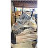 Image 2 : PALLET FILLED WITH - 6 CUBE ORGANIZER, ASSORTED PATIO CHAIRS, CUSHIONS, WOODEN STORAGE SHELF &