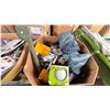 Image 1 : PALLET FILLED WITH - AIR MATTRESS, COLOR CHANGING ORBS, SHOVELS, FAIRY GARDEN KIT, BIRD BATH, BEAN