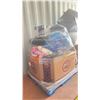 Image 1 : PALLET FILLED WITH - ASSORTED BEDDING, LUGGAGE, LAUNDRY BASKET, DINNERWARE SET, SHEETS & MORE *MUST