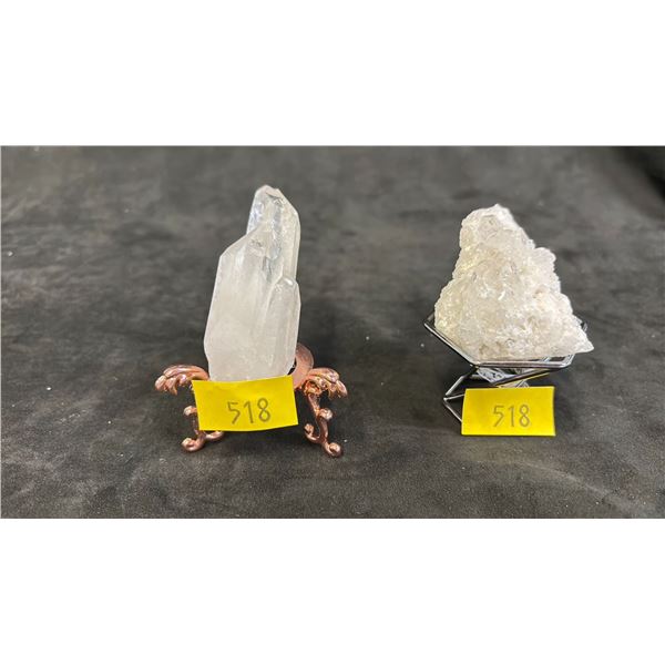 CLEAR QUARTZ SPACE TWO POINTS *RETAIL VALUE $500.00* & CLEAR QUARTZ CLUSTER