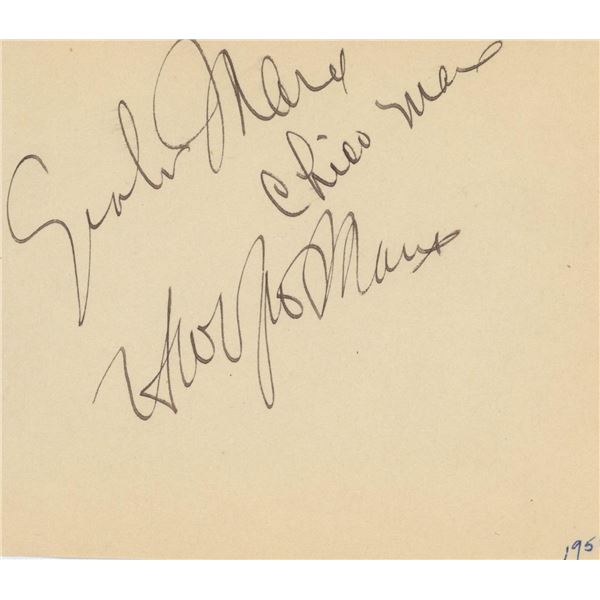 The Marx Brothers signature cut. GFA Authenticated
