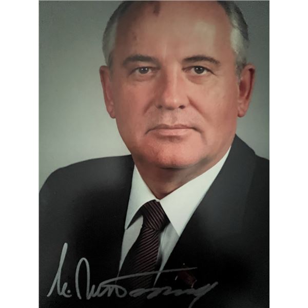 Soviet Union President Mikhail Gorbachev signed photo