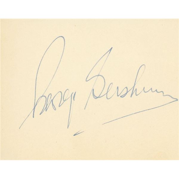 George Gershwin signature cut. GFA Authenticated