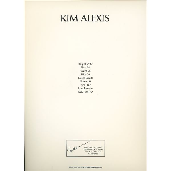Kim Alexis signed Wilhelmina Modeling Agency photo