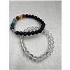 Image 4 : BRAND NEW CLEAR QUARTZ AND CHAKRA BRACELET 8MM