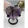 Image 1 : 2.2 INCH AMETHYST CRYSTAL HEART { HIGH GRADE )