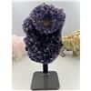 Image 1 : 9 X 4 INCH  HIGH GRADE URUGYAN AMETHYST CLUSTER ON METAL STAND