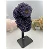 Image 2 : 9 X 4 INCH  HIGH GRADE URUGYAN AMETHYST CLUSTER ON METAL STAND