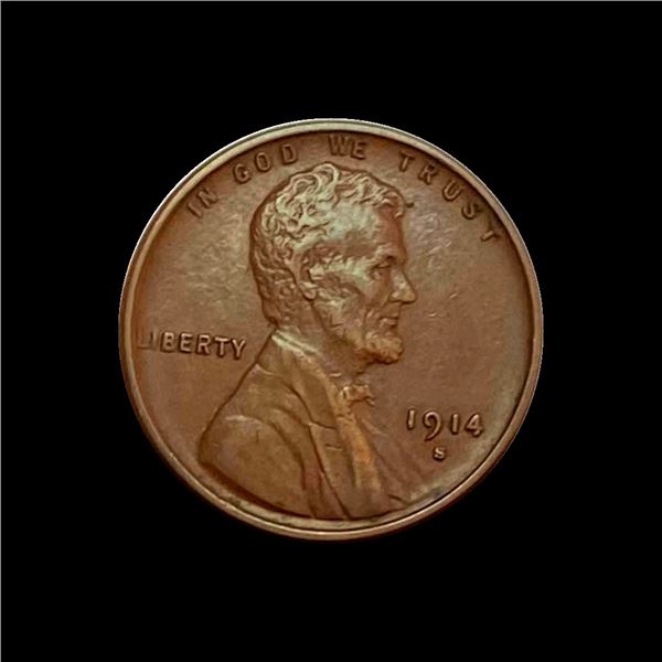 1914-S Lincoln Wheat Cent ABOUT UNCIRCULATED