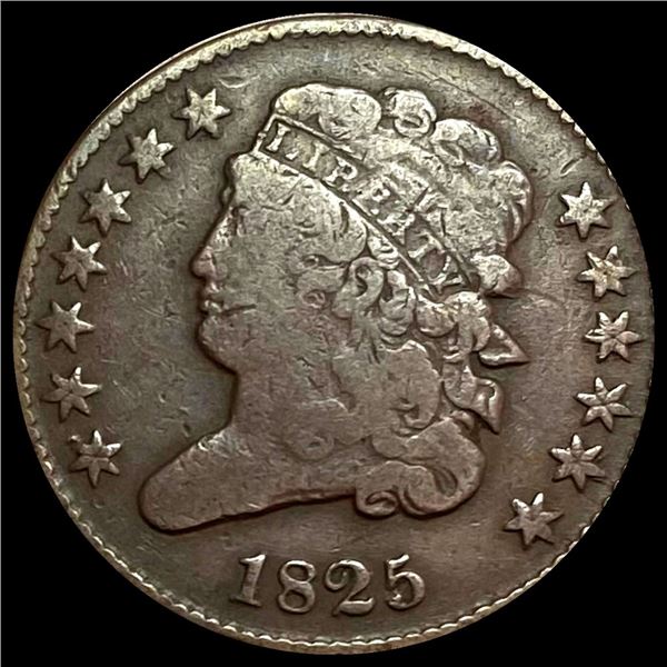 1825 Classic Head Half Cent LIGHTLY CIRCULATED