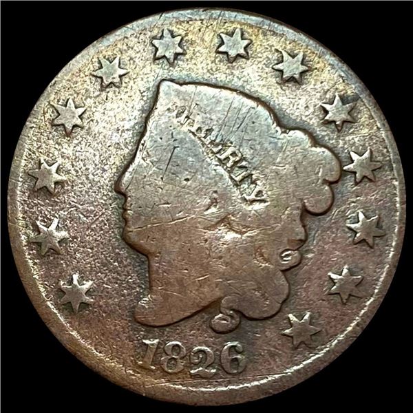 1826 Coronet Head Large Cent LIGHTLY CIRCULATED