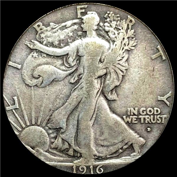 1916-D Walking Liberty Half Dollar LIGHTLY CIRCULATED