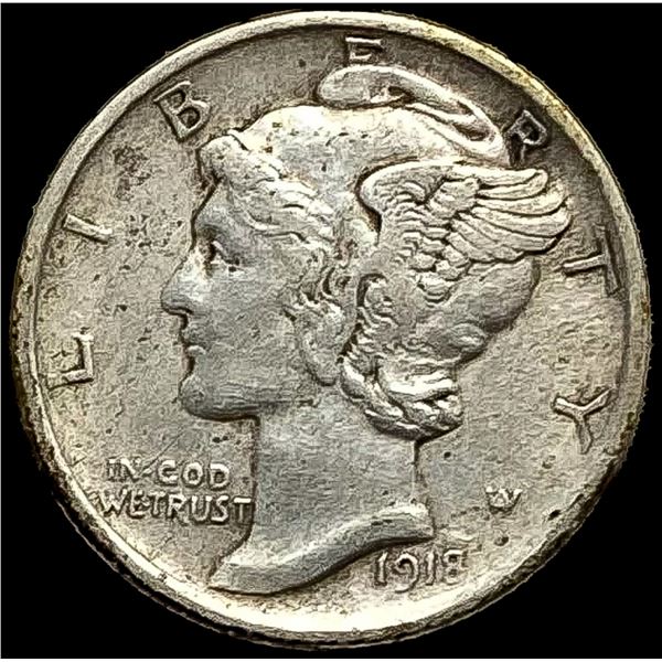 1918-D Mercury Dime LIGHTLY CIRCULATED