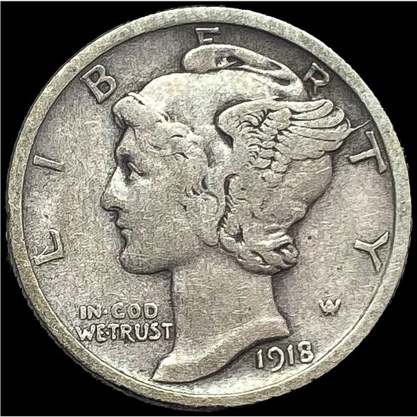 1918-D Mercury Dime LIGHTLY CIRCULATED