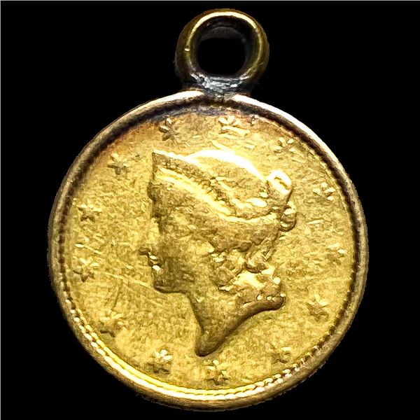 1853 Liberty Head Gold Dollar (jewelry). HIGH GRADE