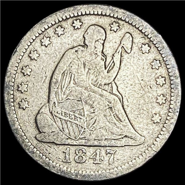 1847-O Seated Liberty Quarter NICELY CIRCULATED NICELY CIRCULATED