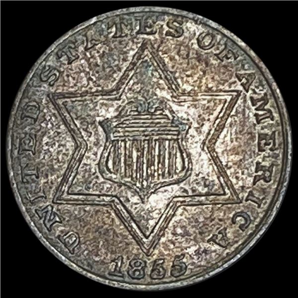 1855 Three-Cent Silver Piece LIGHTLY CIRCULATED LIGHTLY CIRCULATED