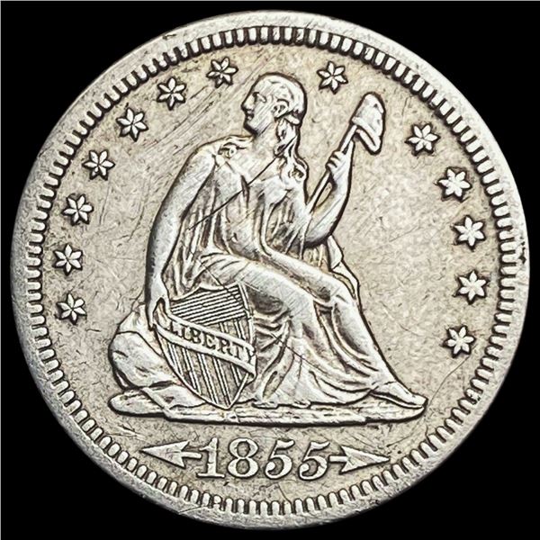 1855-S Seated Liberty Quarter NEARLY UNCIRCULATED NEARLY UNCIRCULATED