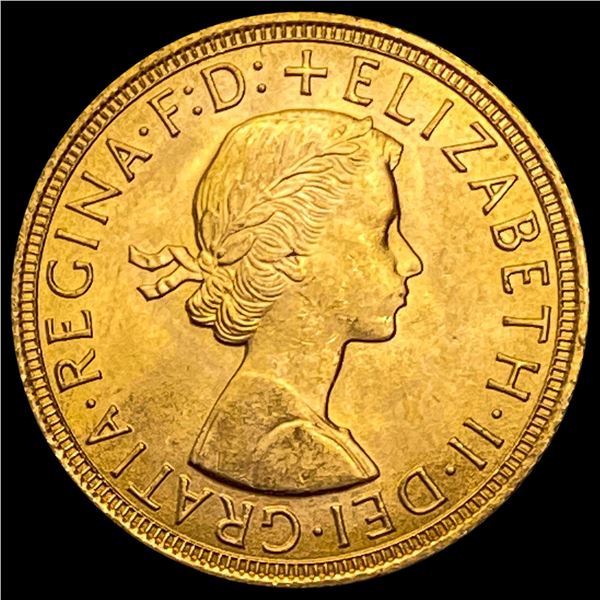 1958 UK Gold Sovereign .2355oz AGW Coin CHOICE BU