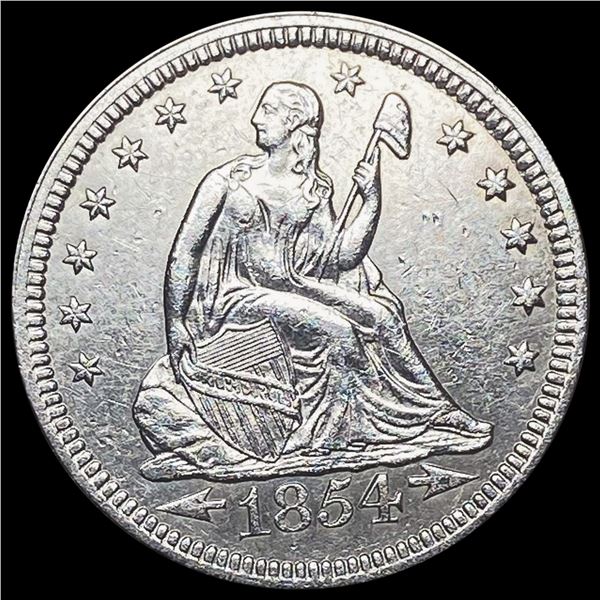 1854 Arrows Seated Liberty Quarter CLOSELY UNCIRCU CLOSELY UNCIRCULATED