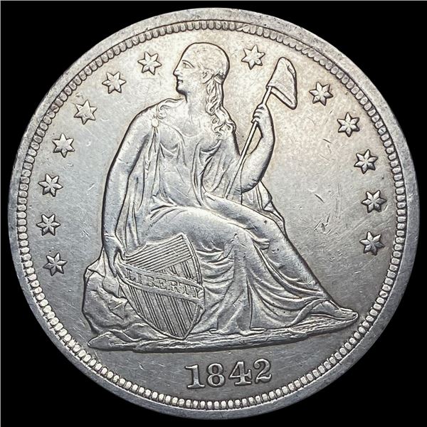 1842 Seated Liberty Dollar NEARLY UNCIRCULATED NEARLY UNCIRCULATED