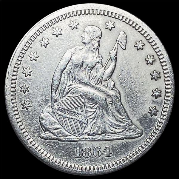 1864 Seated Liberty Quarter ABOUT UNCIRCULATED ABOUT UNCIRCULATED