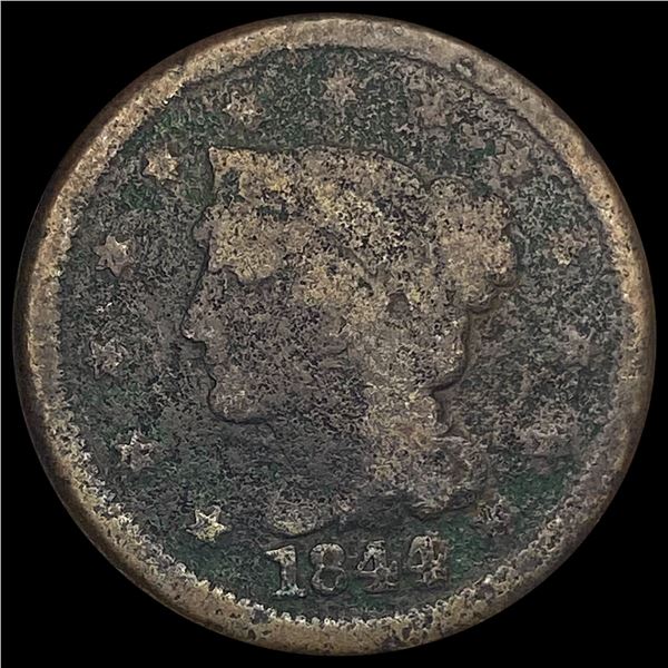 1844 Braided Hair Large Cent NICELY CIRCULATED