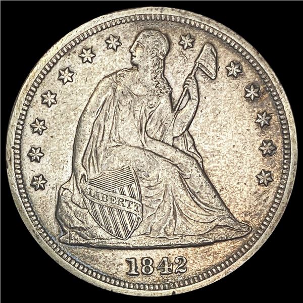 1842 Seated Liberty Dollar CLOSELY UNCIRCULATED