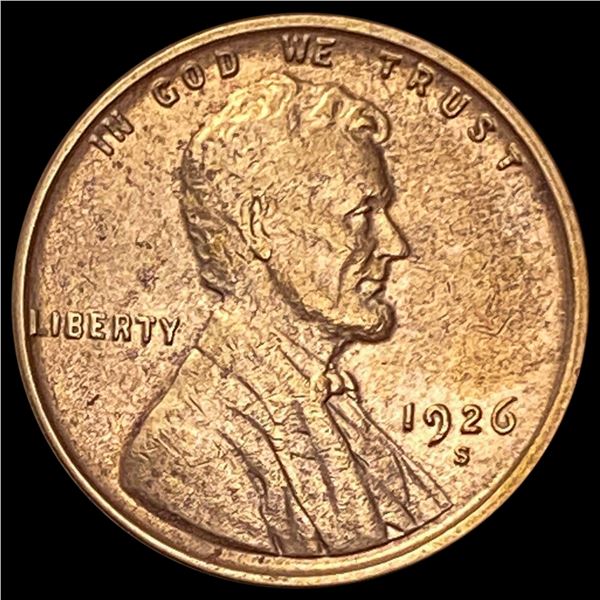 1926-S Lincoln Wheat Cent CHOICE AU