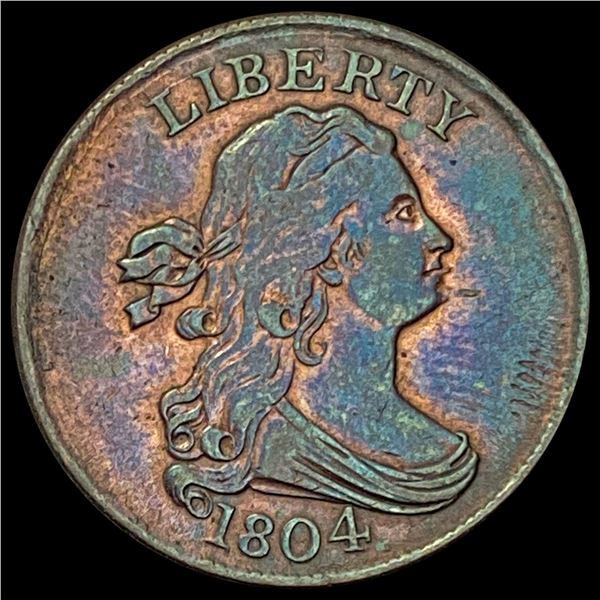 1804 Spiked Chin Draped Bust Half Cent LIGHTLY CIRCULATED