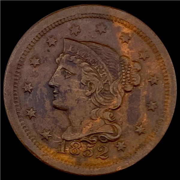 1852 Braided Hair Large Cent CLOSELY UNCIRCULATED CLOSELY UNCIRCULATED