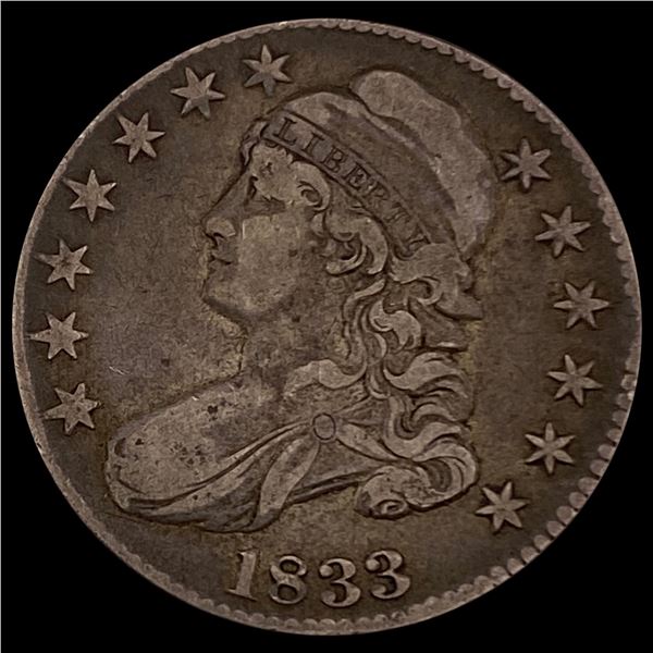 1833 Capped Bust Half Dollar LIGHTLY CIRCULATED