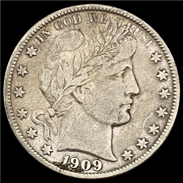 1909-S Barber Half Dollar LIGHTLY CIRCULATED