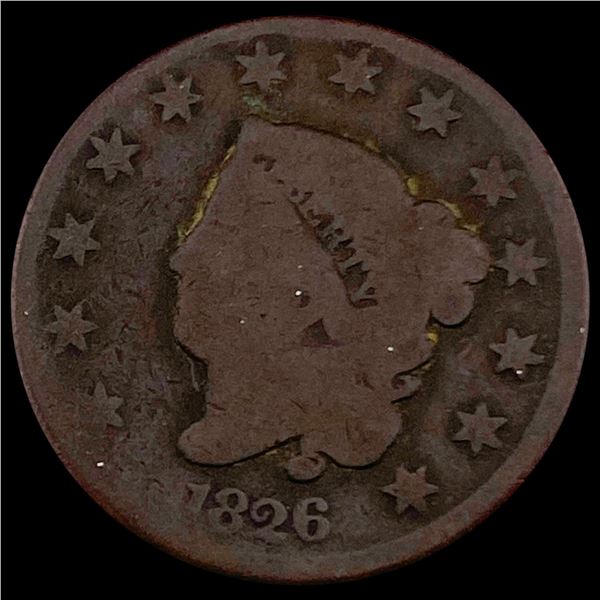 1826 Coronet Head Large Cent NICELY CIRCULATED