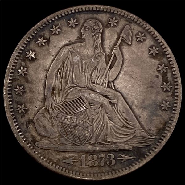 1873-CC Seated Liberty Half Dollar CLOSELY UNCIRCU CLOSELY UNCIRCULATED