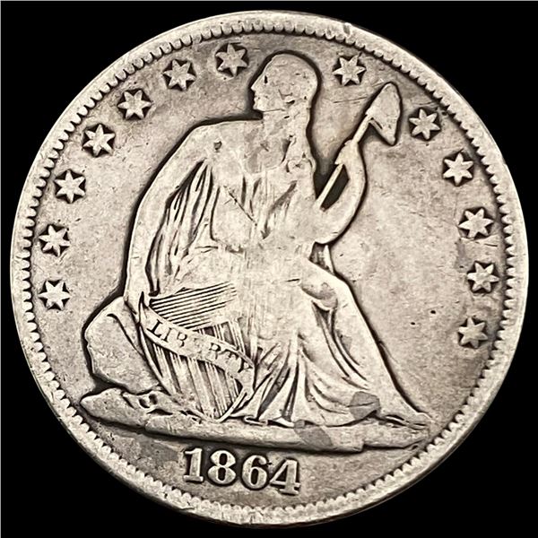 1864-S Seated Liberty Half Dollar NICELY CIRCULATE NICELY CIRCULATED