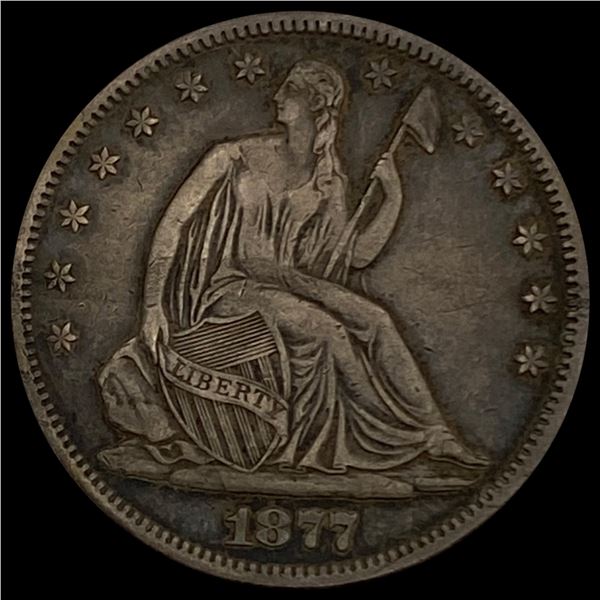 1877 Seated Liberty Half Dollar CLOSELY UNCIRCULAT CLOSELY UNCIRCULATED
