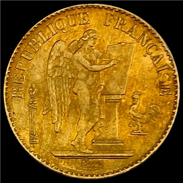 1895-A France Gold 20 Francs .1867oz UNC