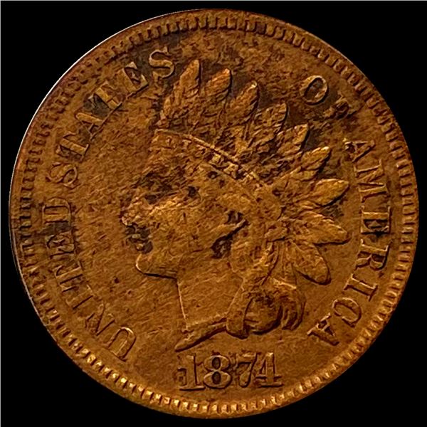 1874 Indian Head Cent LIGHTLY CIRCULATED