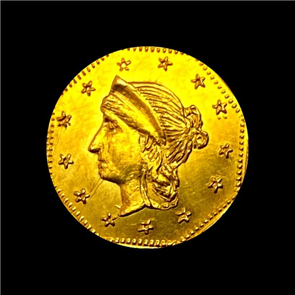 1863 California Gold 1 Dollar Token UNCIRCULATED