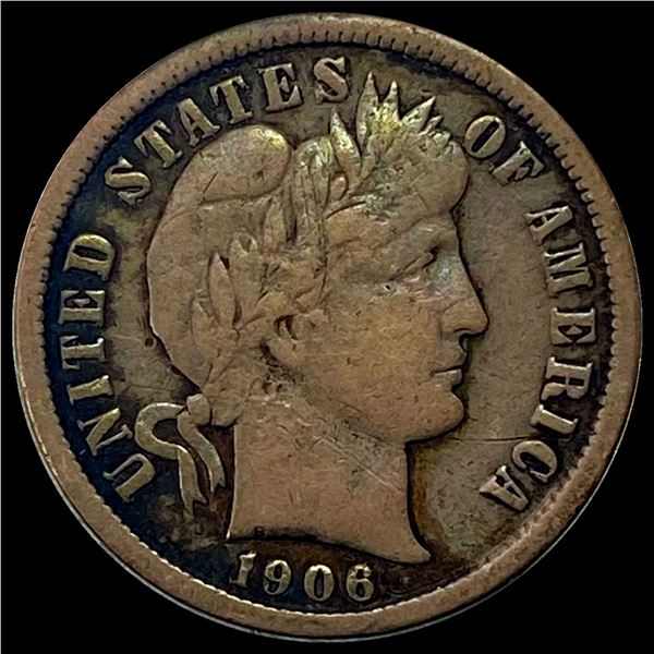 1906-O Barber Dime LIGHTLY CIRCULATED