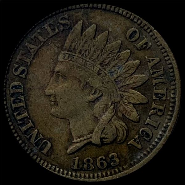 1863 Indian Head Cent ABOUT UNCIRCULATED