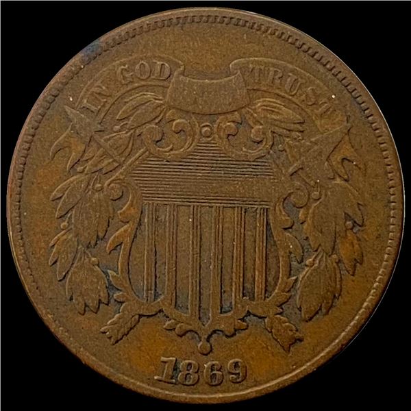 1869 Two-Cent Piece NICELY CIRCULATED
