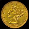 Image 1 : 1906 Liberty Head Quarter Eagle $2.50 CHOICE AU